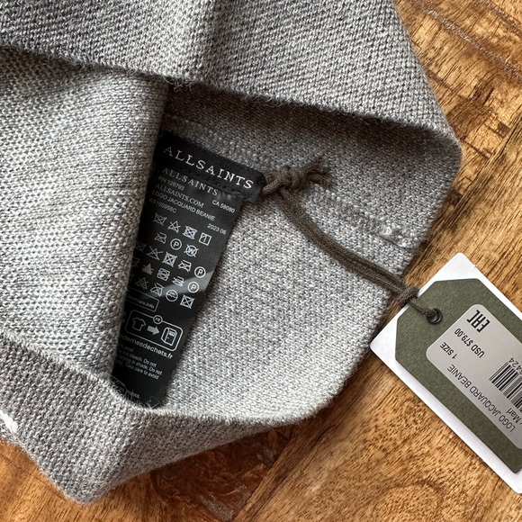 NWT ALLSAINTS LOGO JACQUARD BEANIE - Picture 4 of 5